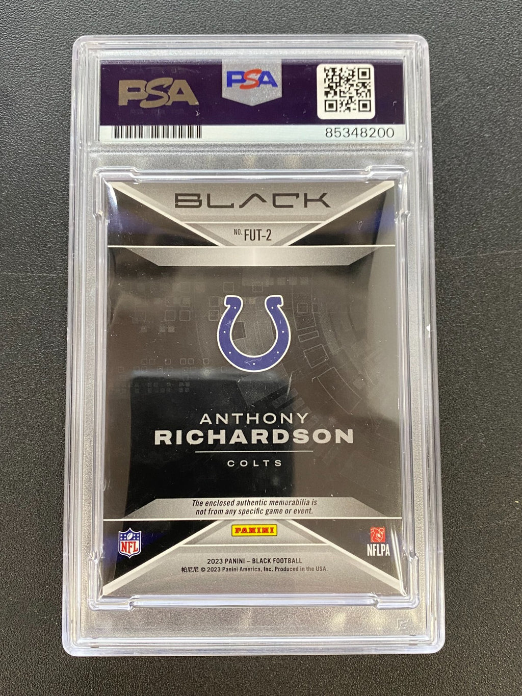 Anthony Richardson 2023 Black Auto Autograph 2 CLR Patch RC Colts 13/50 PSA DNA