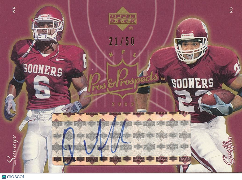 Quentin Griffin 2003 Upper Deck GOLD Auto Autograph RC Oklahoma Sooners 21/50