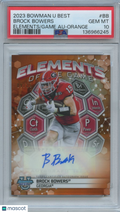 Brock Bowers 2023 Bowman Best Orange Auto Autograph RC Georgia 9/25 PSA 10