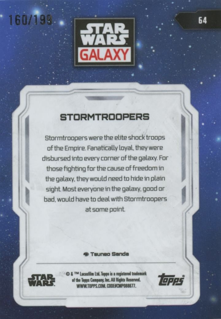Stormtroopers Topps Chrome Star Wars Galaxy Blue Sonar Refractor 160/199