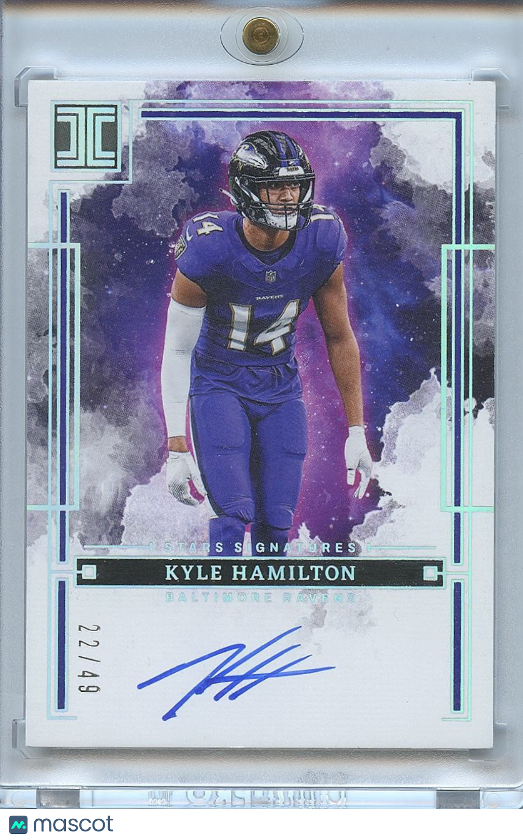 Kyle Hamilton 2025 Impeccable on Card Auto Autograph Baltimore Ravens 22/49