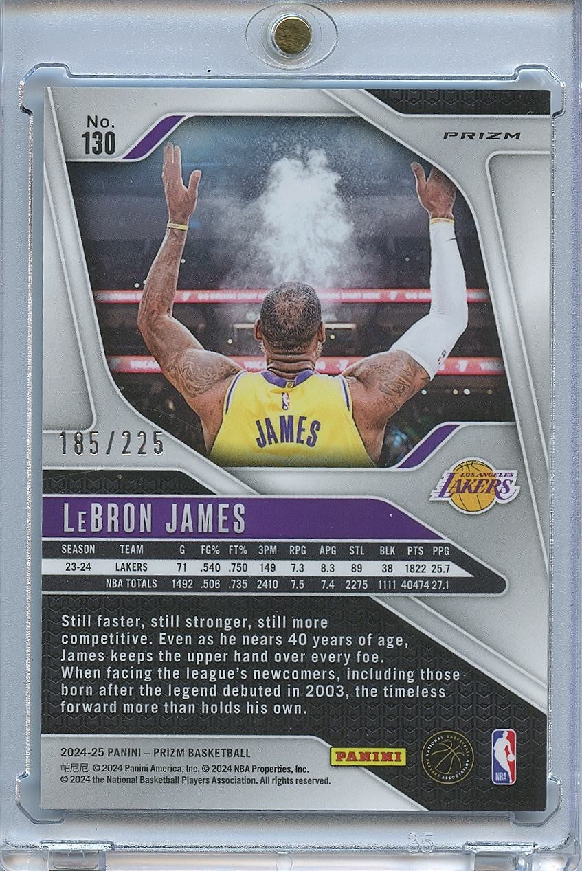 Lebron James 2024-25 Prizm Teal Ice Prizm Chalktoss LA Lakers 185/225 #130