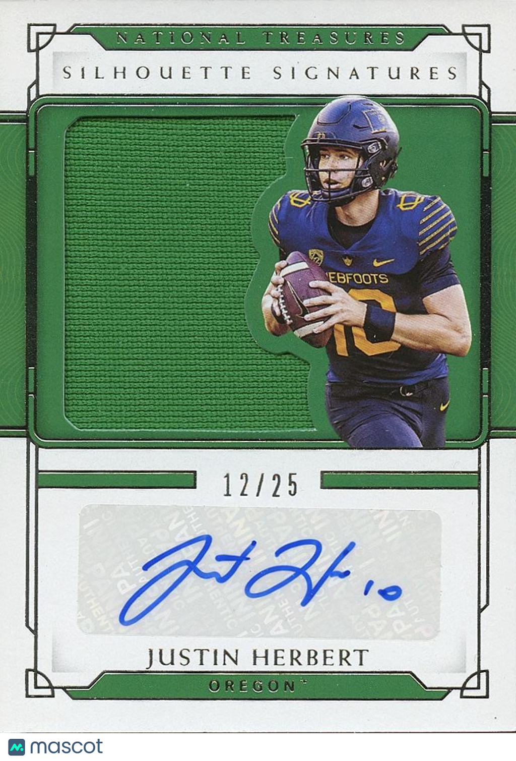 Justin Herbert 2021 National Treasures Auto Autograph Patch Oregon Ducks 12/25