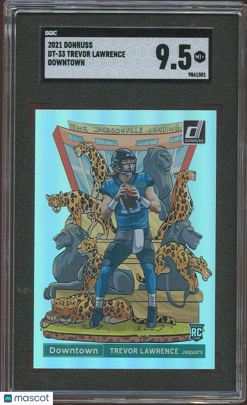 Trevor Lawrence 2021 Donruss Downtown Rookie RC CASE HIT Jaguars SGC 9.5