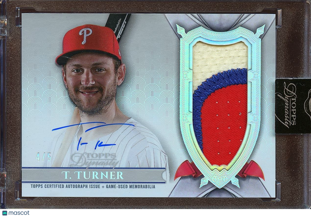 Trea Turner 2024 Topps Dynasty Auto Autograph Game Worn Patch Phillies 4/5