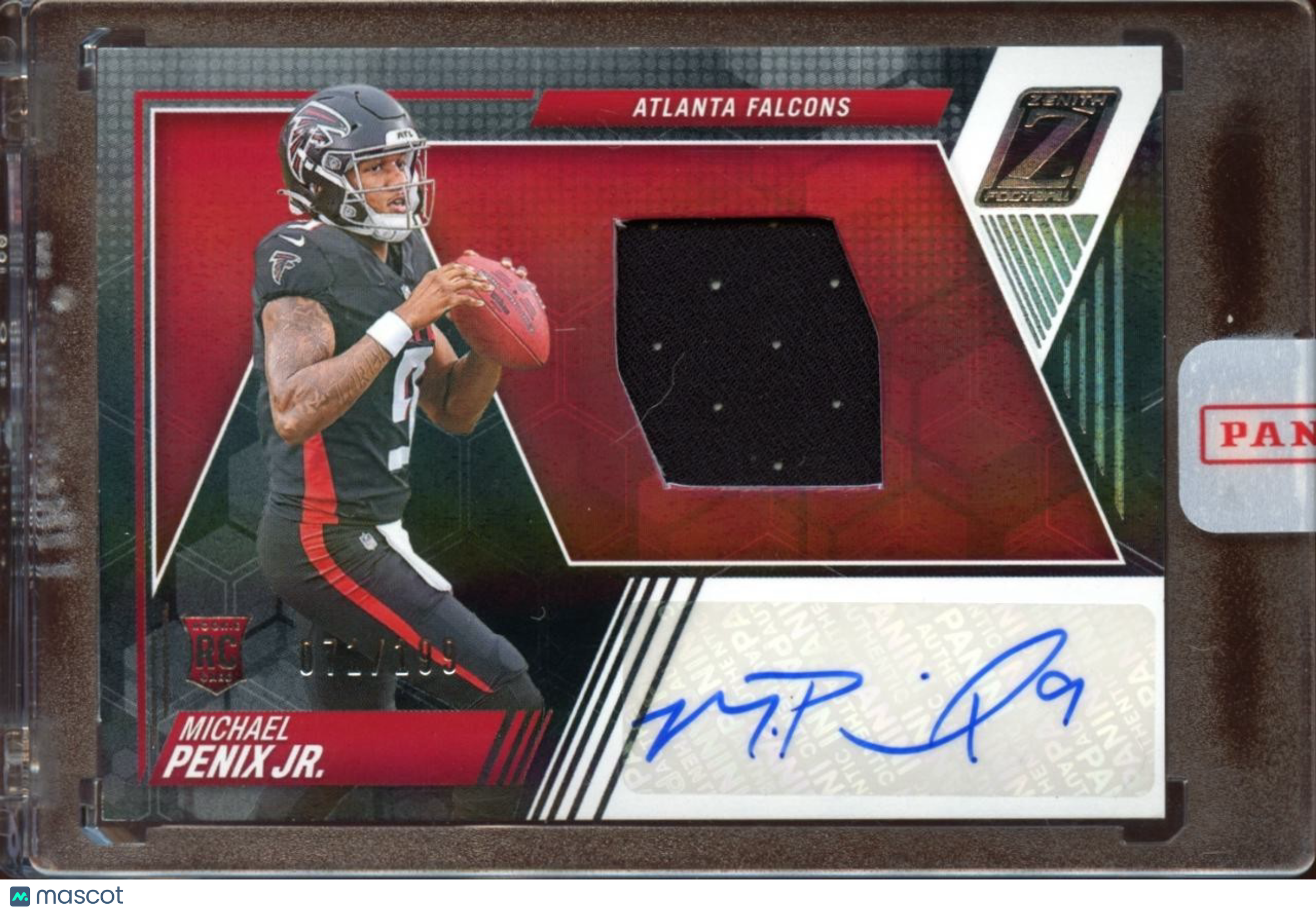 Michael Penix Jr. 2024 Zenith Auto Autograph Patch Rookie Atlanta Falcons 71/199