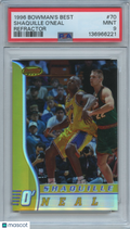 Shaquille O'Neal 1996 Bowman's Best Refractor Los Angeles Lakers #70 PSA 9