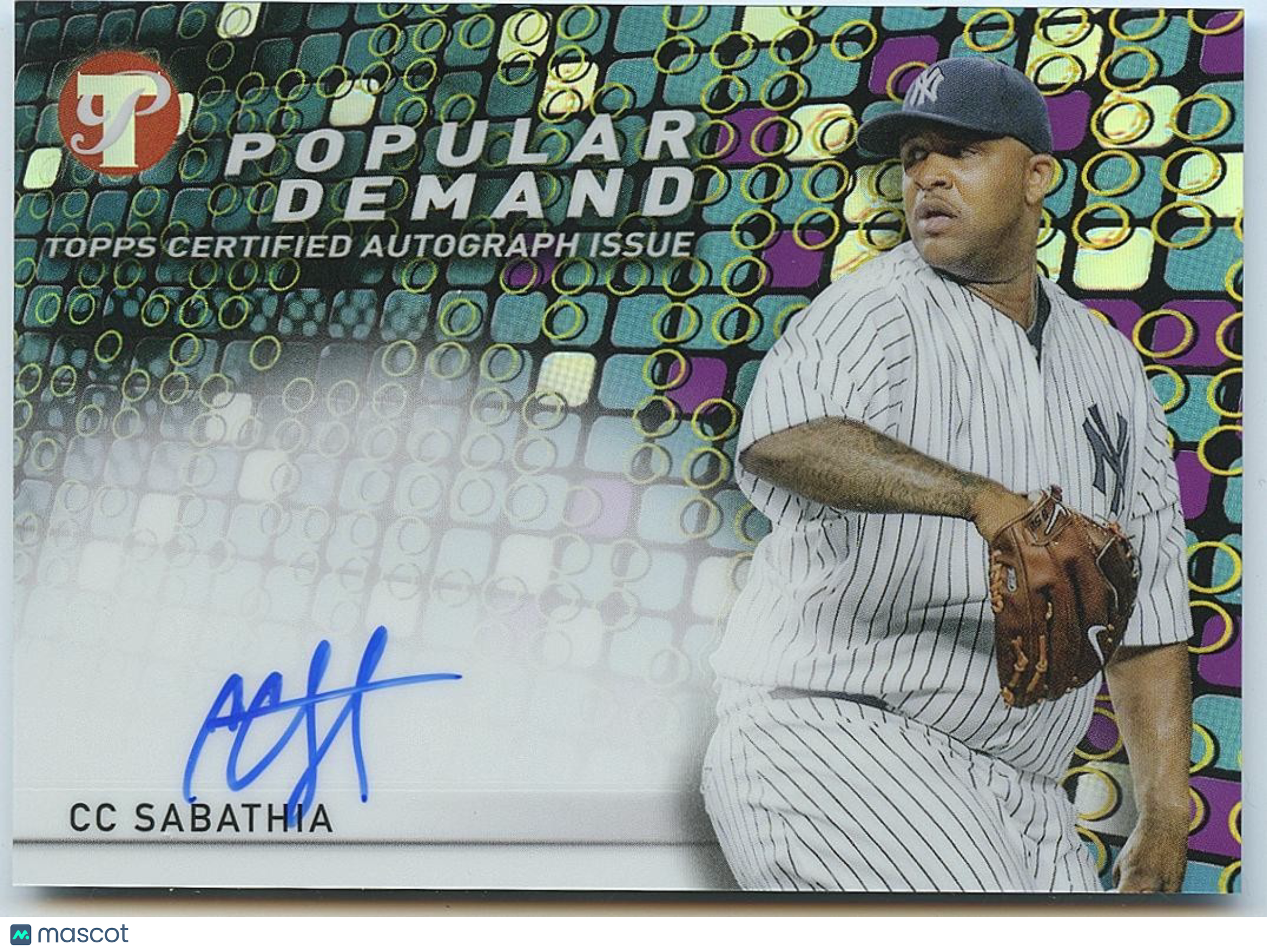 CC Sabathia 2022 Topps Pristine On Card Auto Autograph New York Yankees