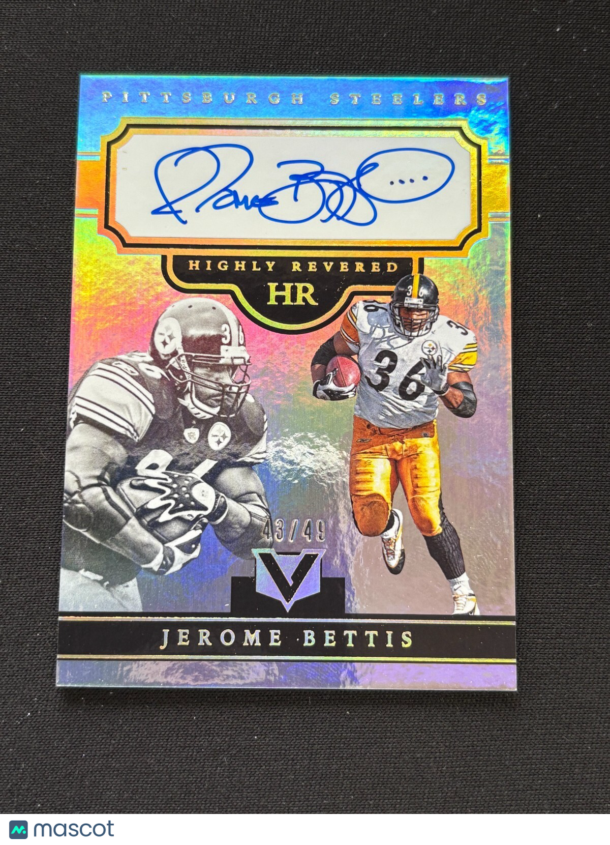 Jerome Bettis 2017 Vertex Auto Autograph Revered Pittsburgh Steelers 43/49