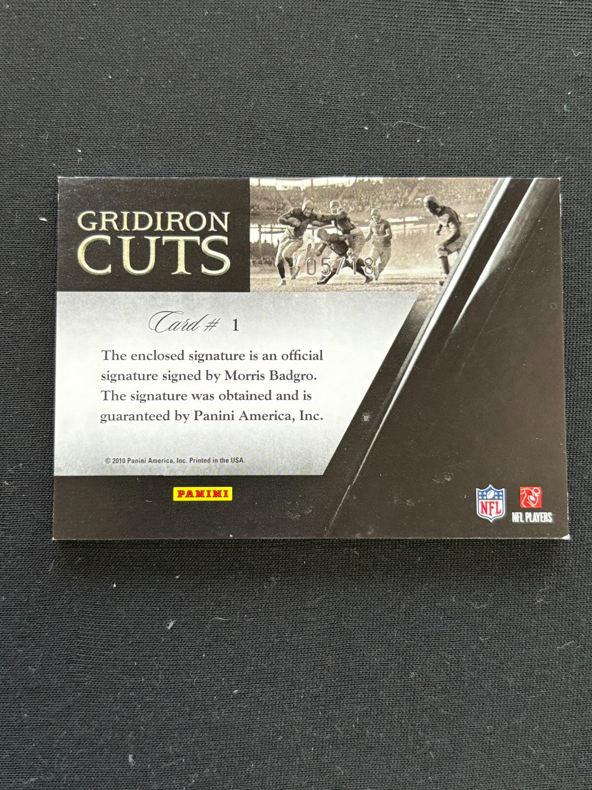 Red Badgro 2010 Plates & Patches Gridiron Cuts Auto Autograph New York Giants