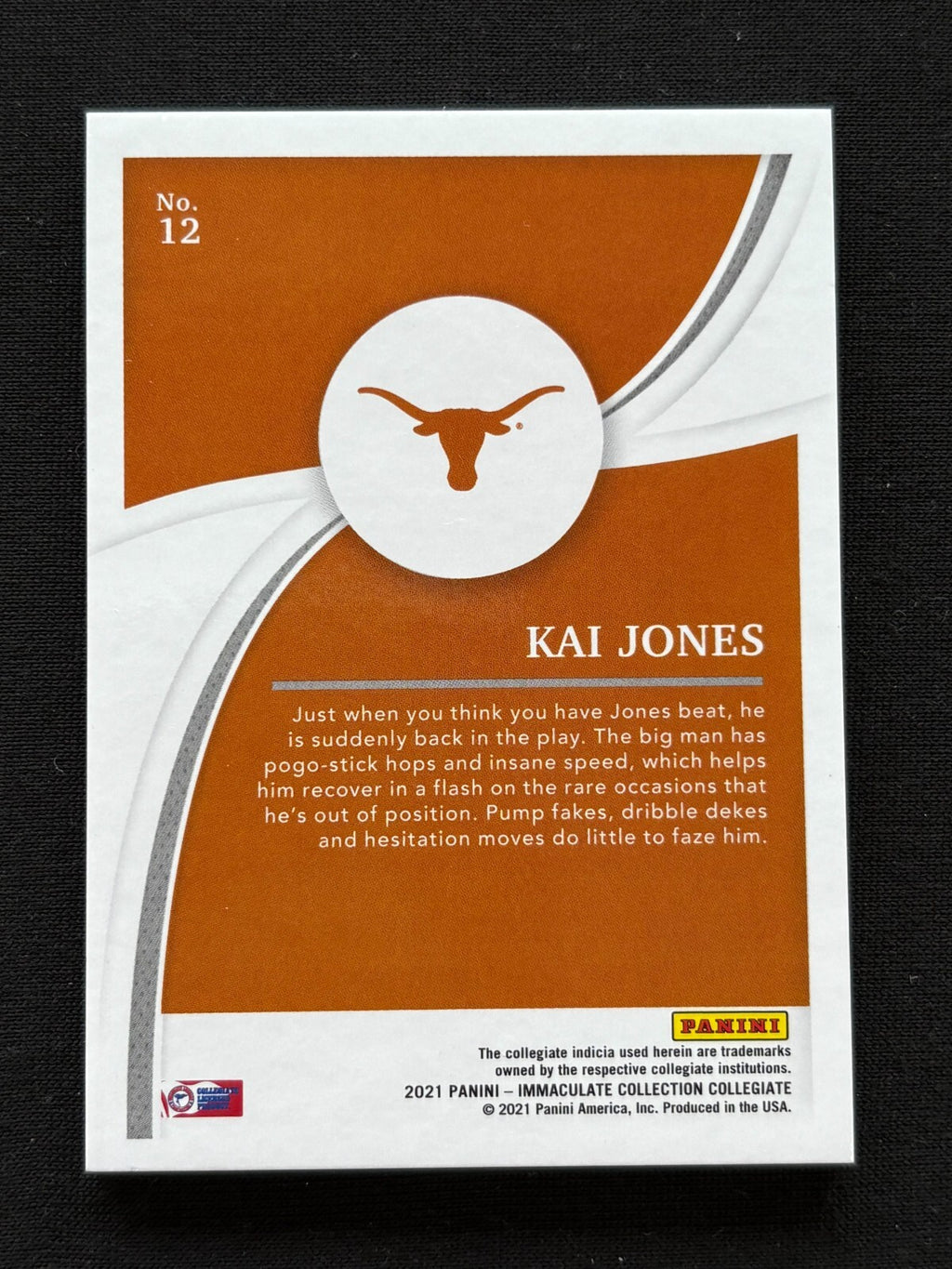 Kai Jones 2021 Immaculate GOLD Rookie RC Texas Longhorns Hornets 9/10 #12
