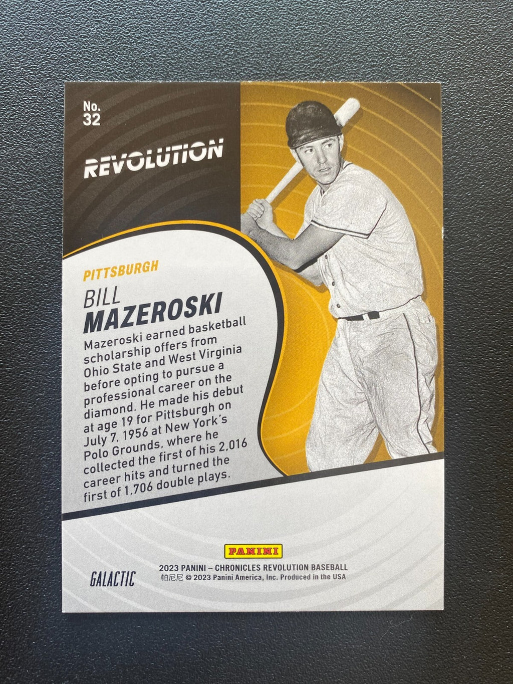 Bill Mazeroski 2023 Revolution GALACTIC CASE HIT SSP Pittsburgh Pirates #32
