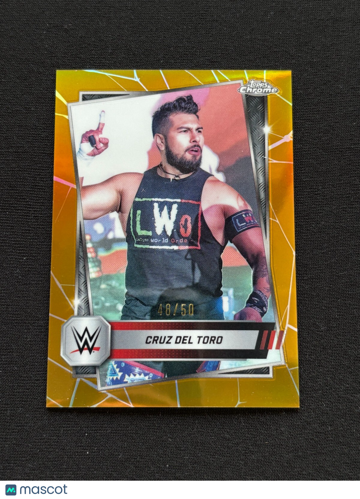 Cruz Del Toro 2025 Topps Chrome GOLD Refractor WWE Wrestling 48/50 #76