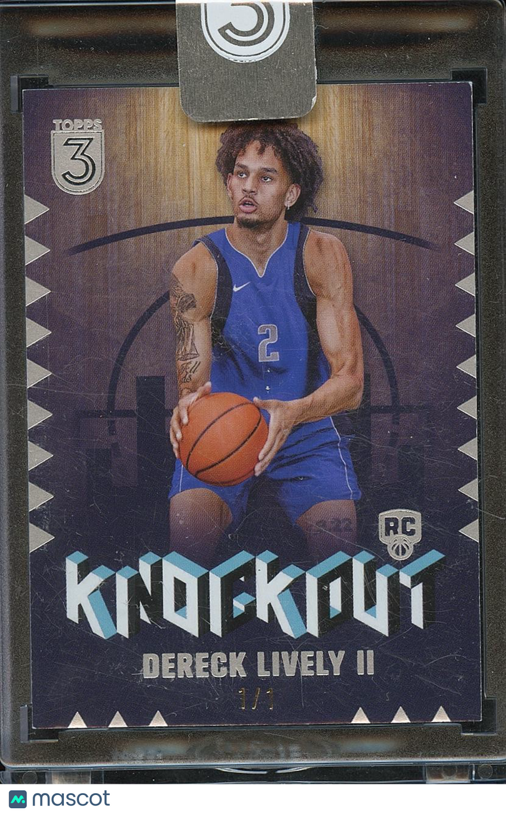Dereck Lively II 2023-24 Topps 3 Rookie RC Dallas Mavericks 1/1 One Of One
