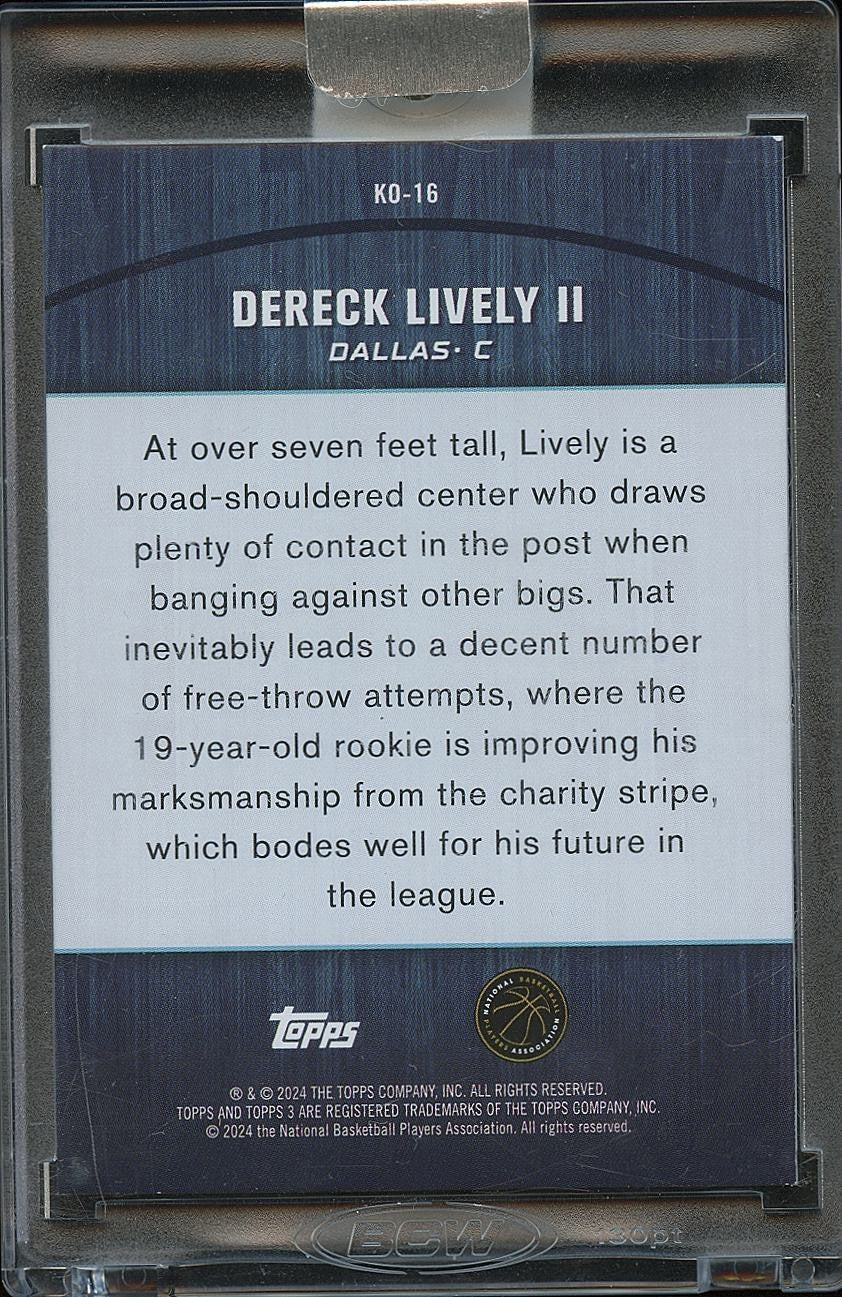 Dereck Lively II 2023-24 Topps 3 Rookie RC Dallas Mavericks 1/1 One Of One