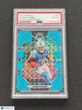 Jahmyr Gibbs 2023 Mosaic Blue Fluorescent SSP Rookie 13/15 Detroit Lions PSA 8