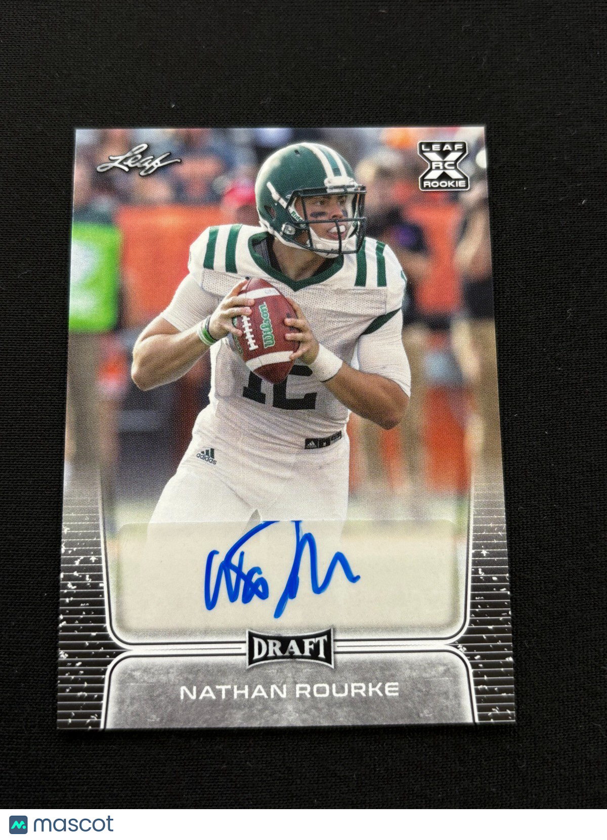 Nathan Rourke 2020 Leaf Draft Auto Autograph Rookie RC Ohio Bobcats BC Lions