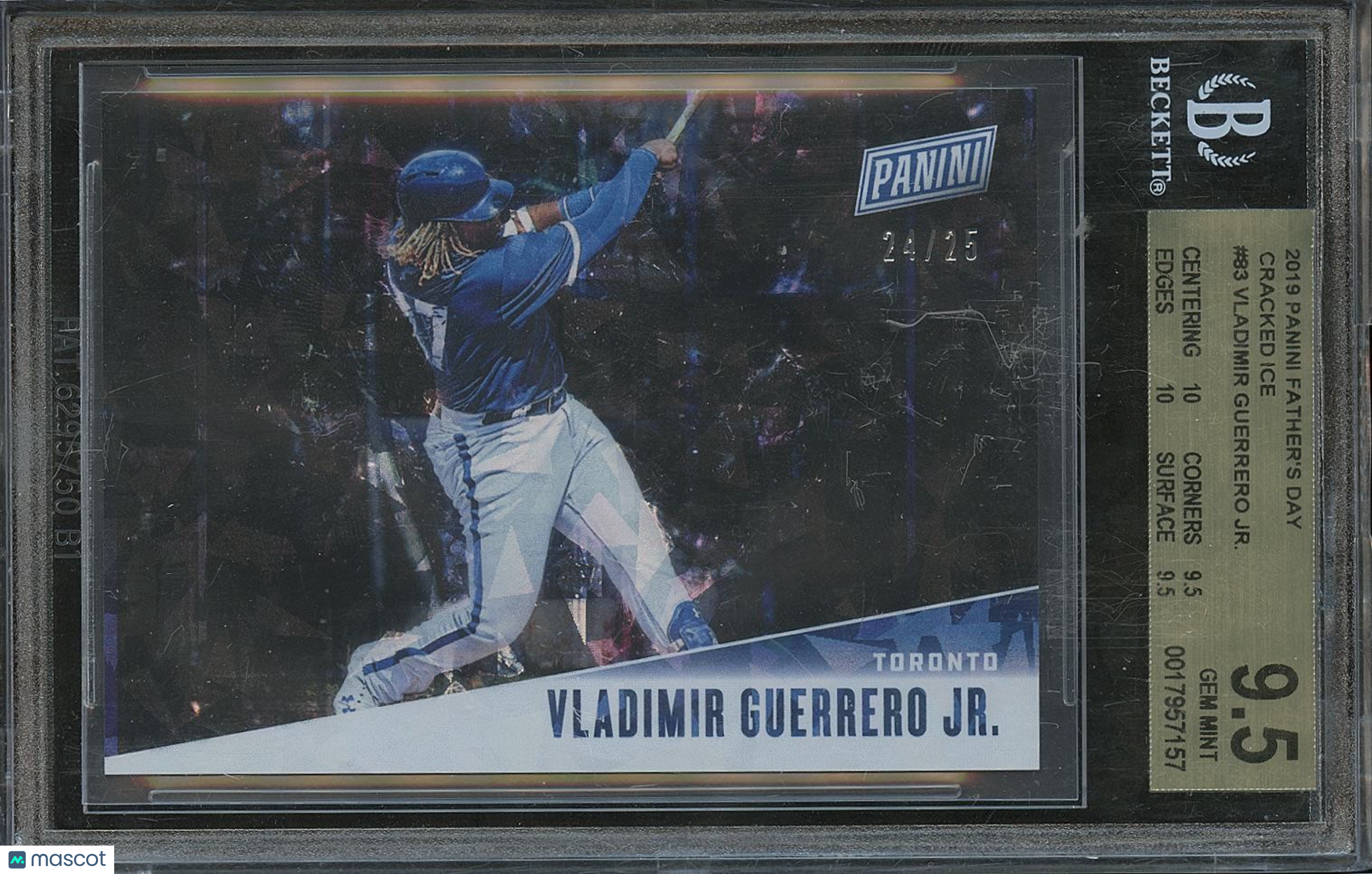Vladimir Guerrero Jr. 2019 Panini Father Cracked Ice Rookie RC Blue Jays BGS 9.5
