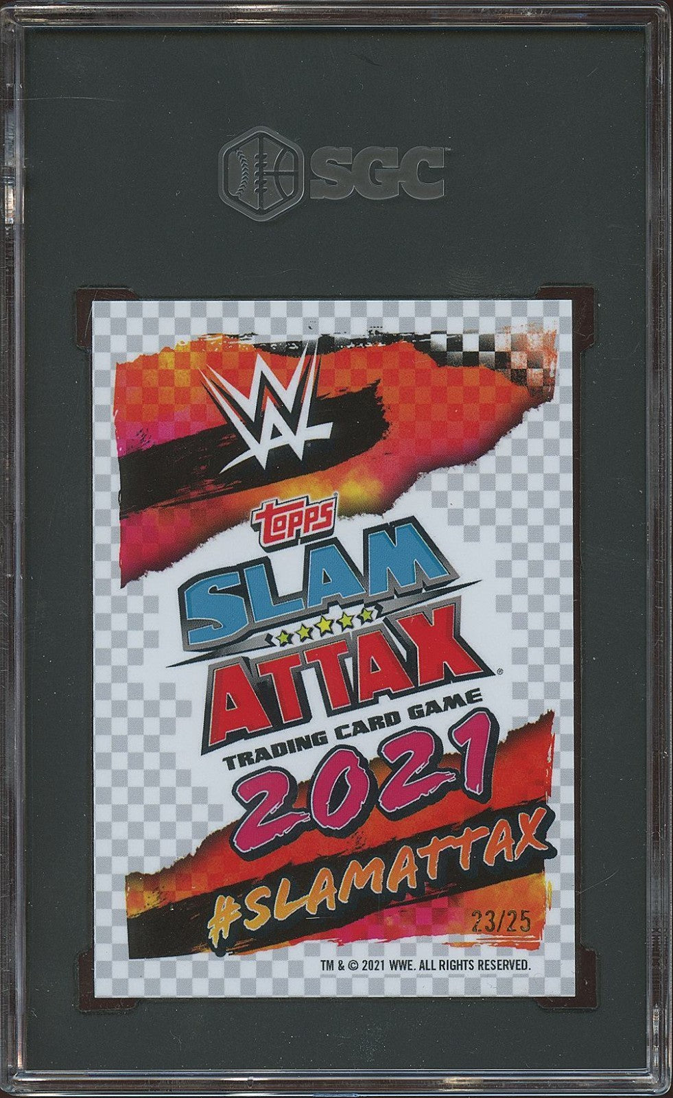 Mace 2021 Topps Chrome Slam Attax Orange Refractor WWE 23/25 SGC 9.5