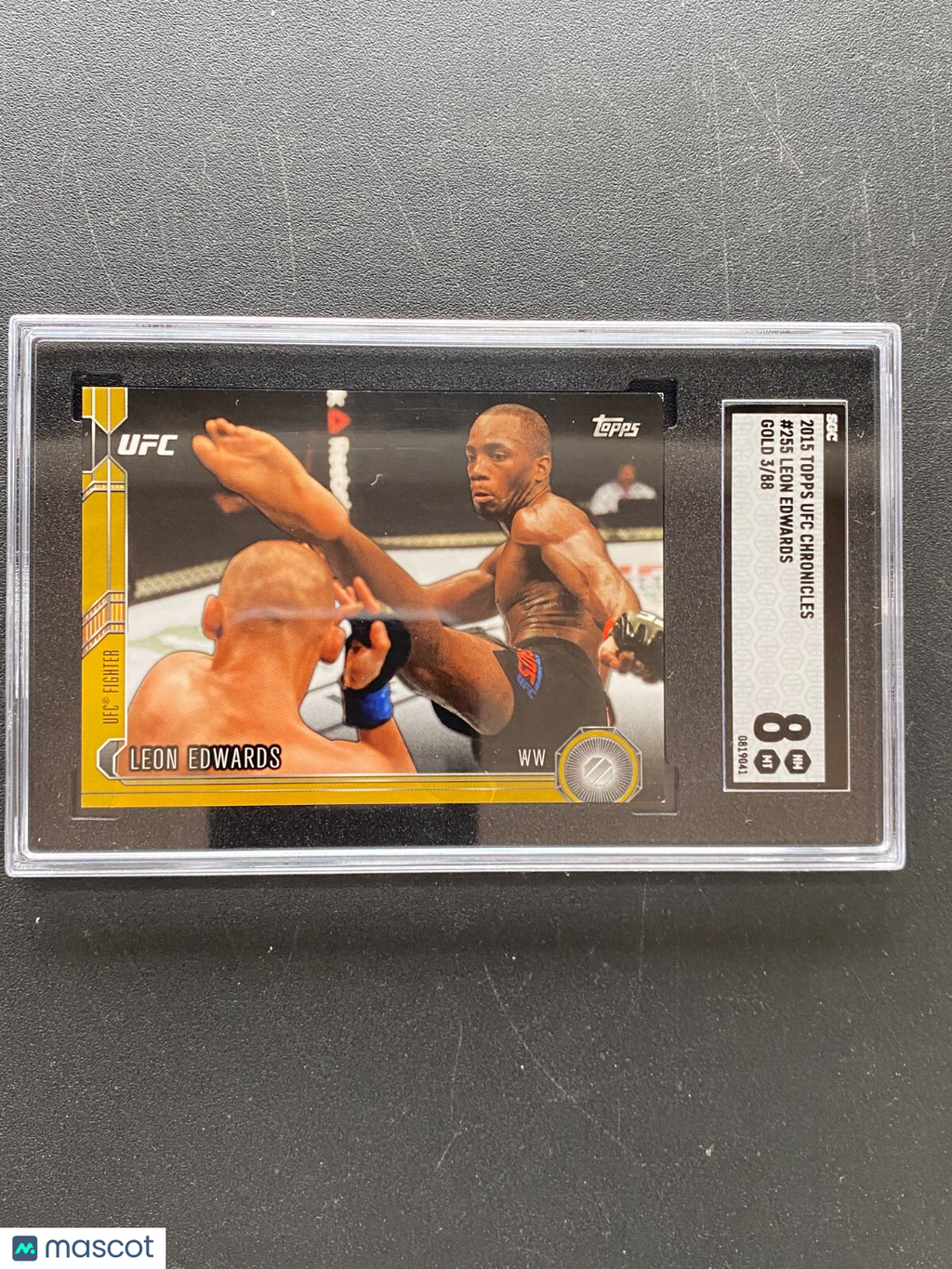 Leon Edwards 2015 Topps UFC Chronicles GOLD Rookie Card RC MMA 3/88 #255 SGC 8