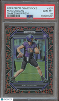 Max Duggan 2023 Prizm Draft Snakeskin Prizm SSP Rookie RC TCU Frogs #107 PSA 10