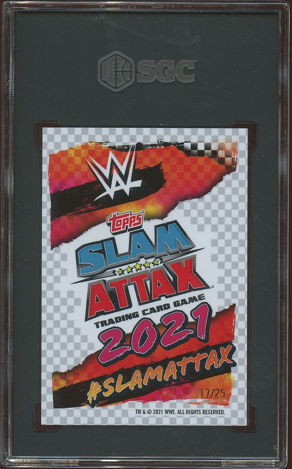 Drew Mcintyre 2021 Topps Chrome Slam Attax Orange Refractor WWE 17/25 SGC 8.5