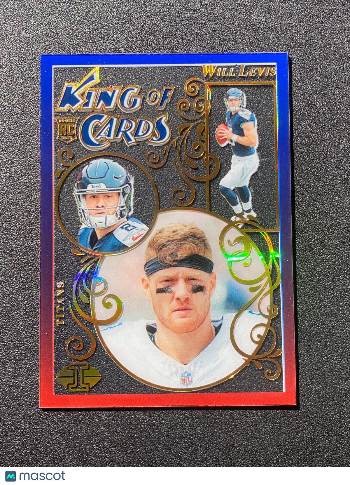 Will Levis 2023 Illusions King of Cards Red Blue SSP RC Tennessee Titans 7/15