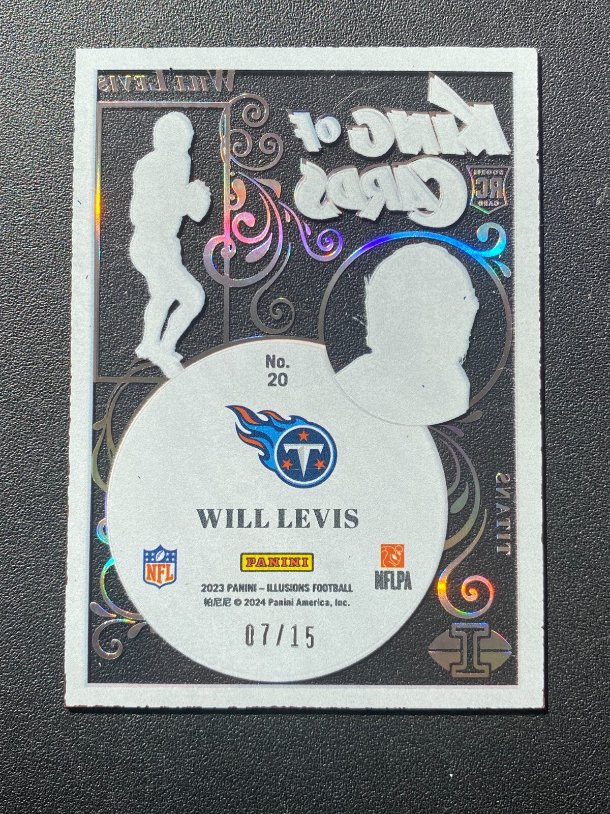 Will Levis 2023 Illusions King of Cards Red Blue SSP RC Tennessee Titans 7/15