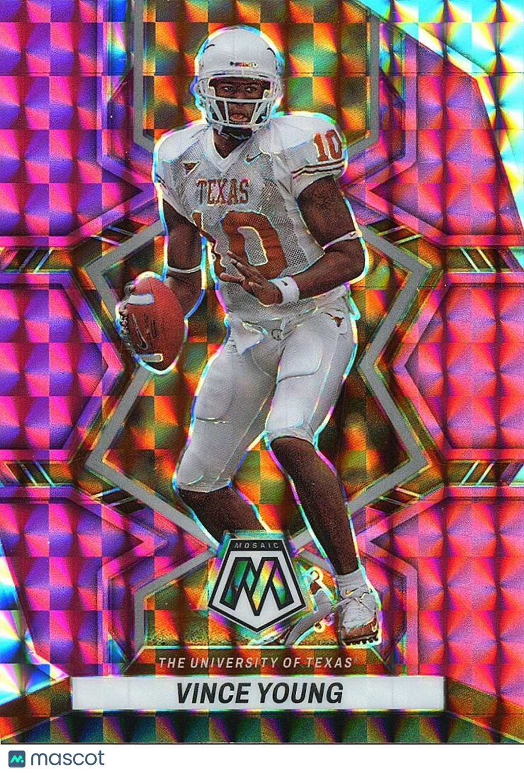 Vince Young 2023 Mosaic Pink Prizm SSP Texas Longhorns 2/25 #100
