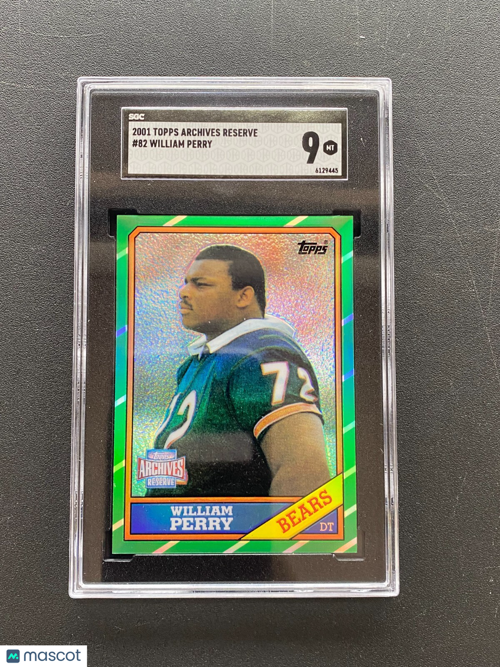William Perry 2001 Topps Archives Reserve Refractor Chicago Bears SGC 9