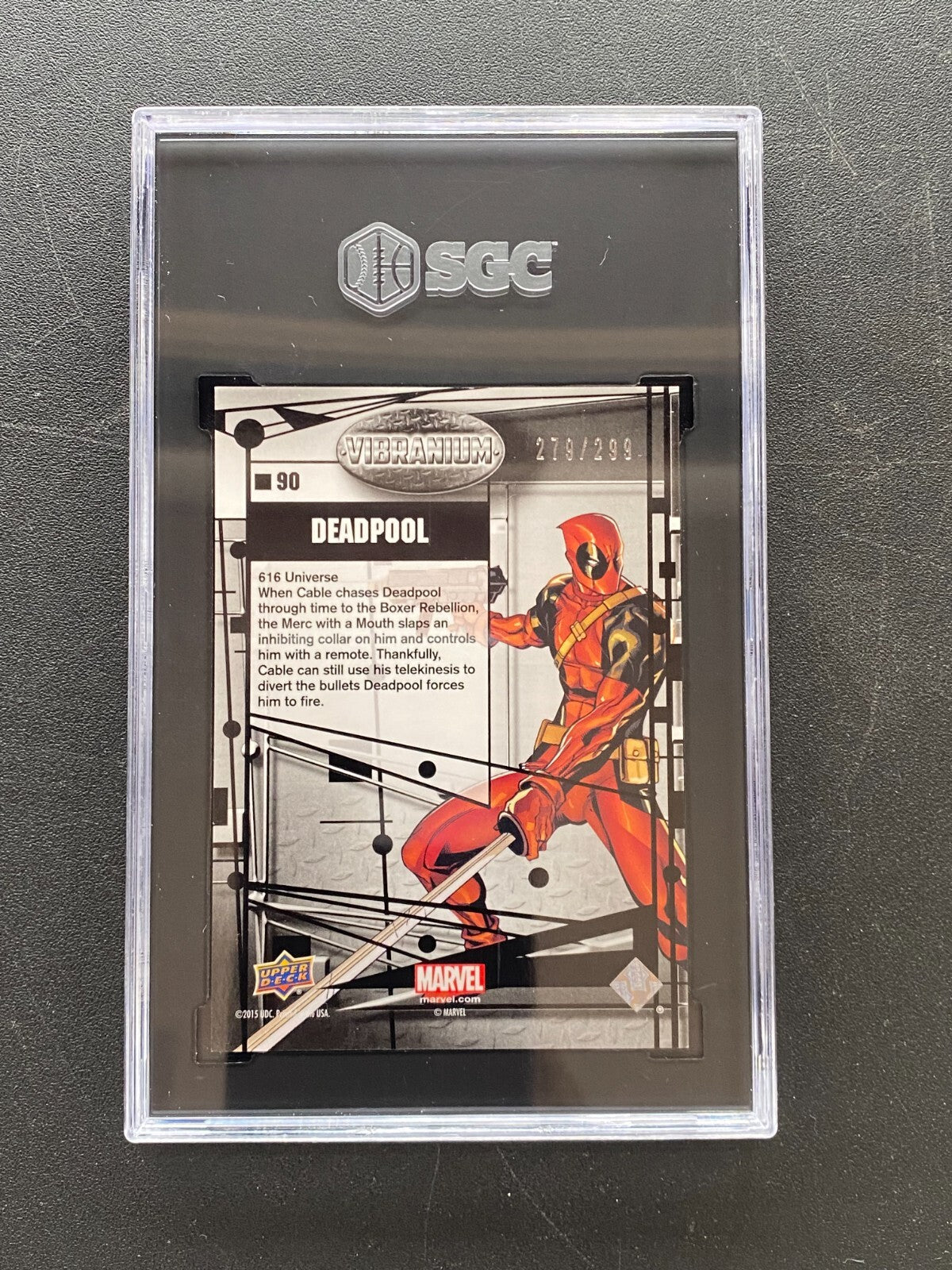 Deadpool 2015 Upper Deck Vibranium Molten Red Marvel 279/299 #90 SGC 9