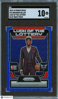 Brandon Miller 2023-24 Prizm Luck Of Lottery BLUE Wave Rookie Hornets SGC 10