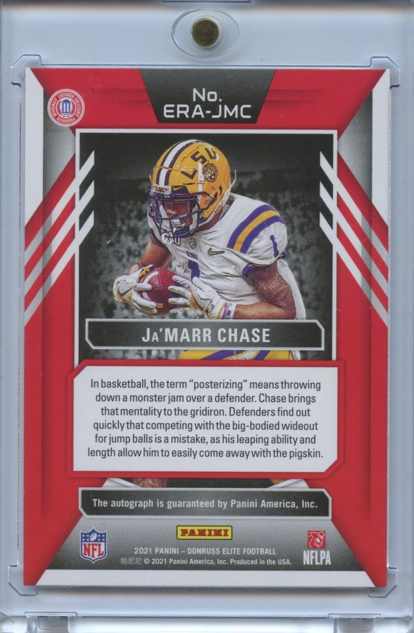 Ja'Marr Chase 2021 Elite Auto Autograph SSP Rookie RC LSU Tigers Bengals 3/5