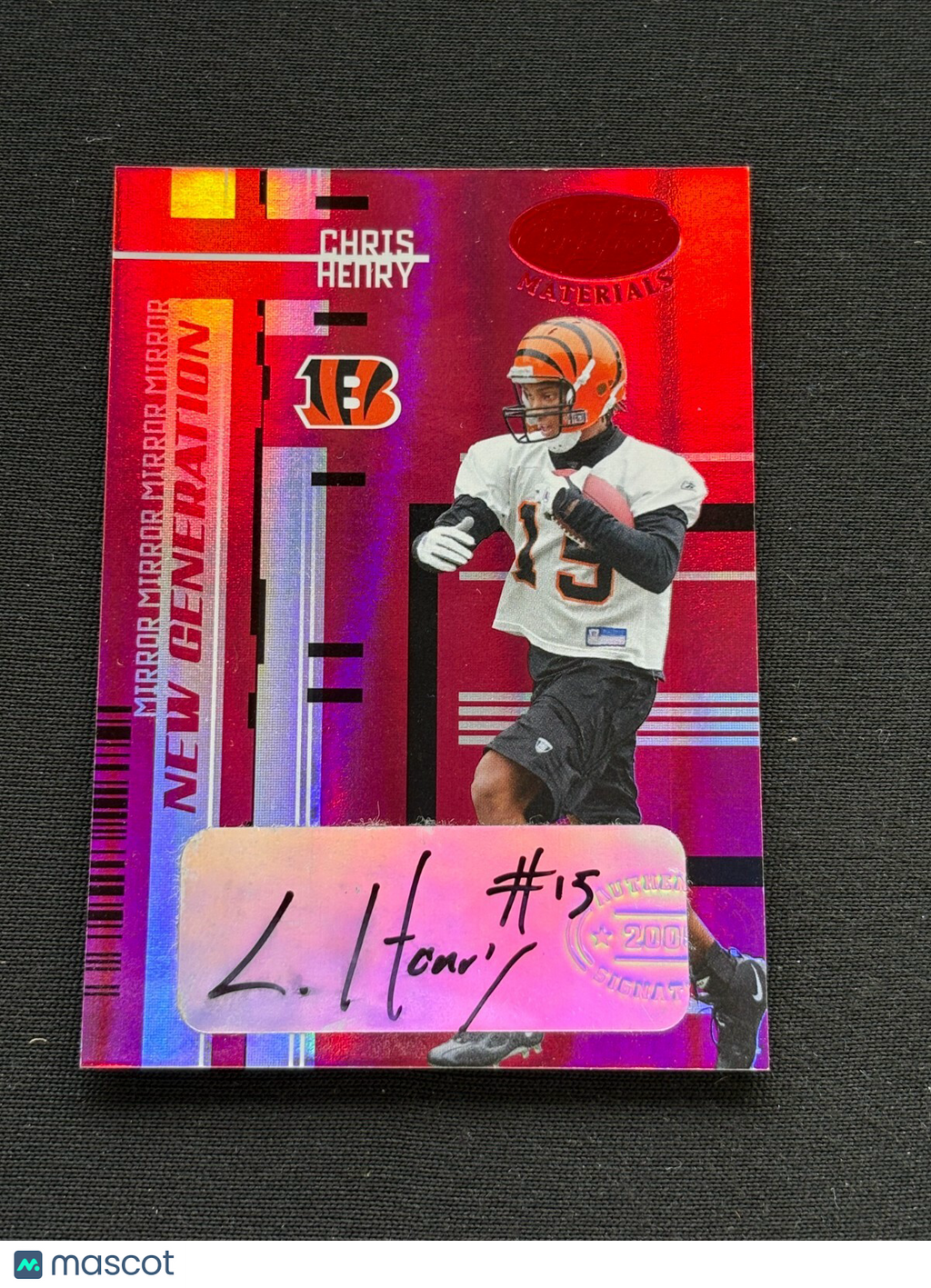 Chris Henry 2005 Certified Red Auto Autograph Rookie RC Cincinnati Bengals 3/50