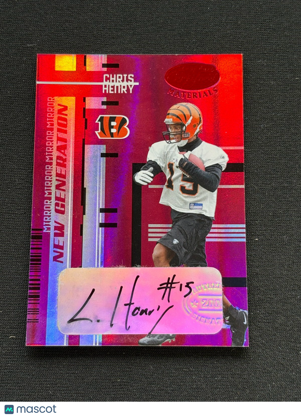Chris Henry 2005 Certified Red Auto Autograph Rookie RC Cincinnati Bengals 3/50