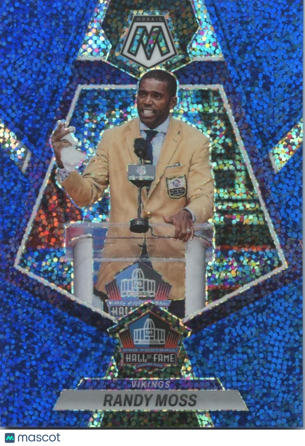 Randy Moss 2023 Mosaic HOF Blue Sparkle Prizm Minnesota Vikings 49/96
