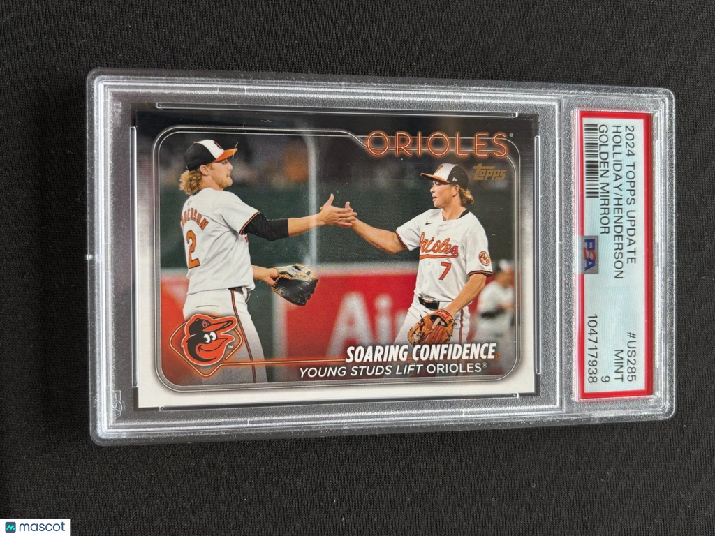 Jackson Holliday / Gunnar Henderson 2024 Topps Golden Mirror SSP Orioles PSA 9