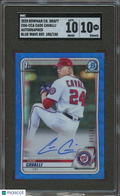 Cade Cavalli 2020 Bowman Chrome 1st Blue Wave Auto Autograph 100/150 SGC 10 10