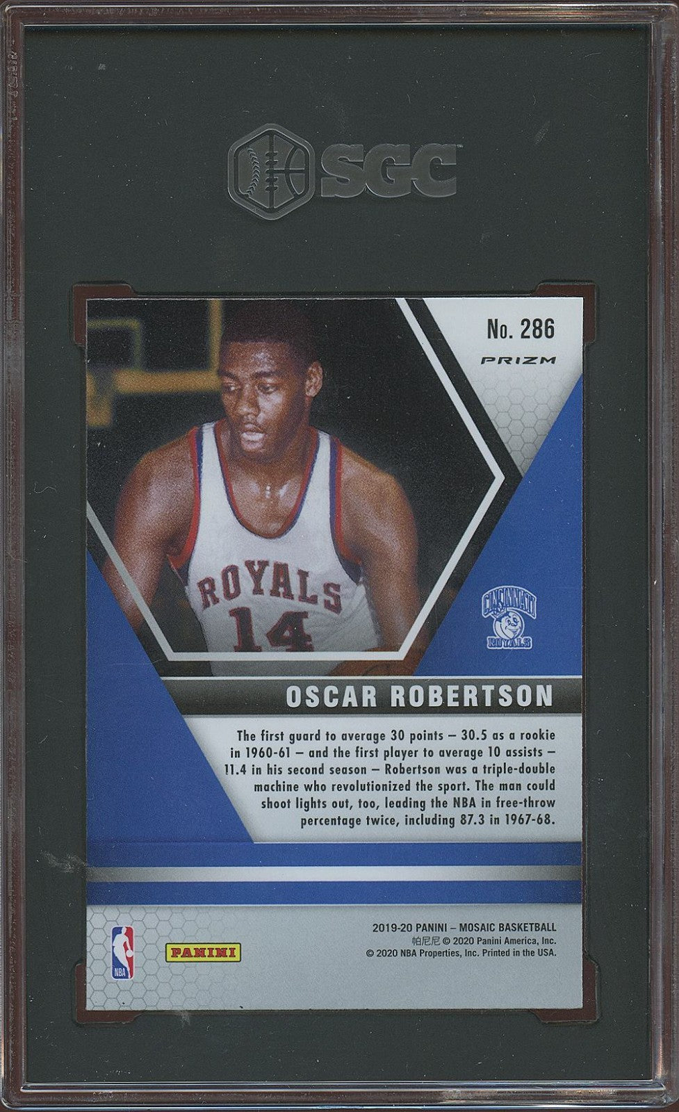 Oscar Robertson 2019-20 Mosaic Genesis SSP CASE HIT Cincinnati Royals SGC 10