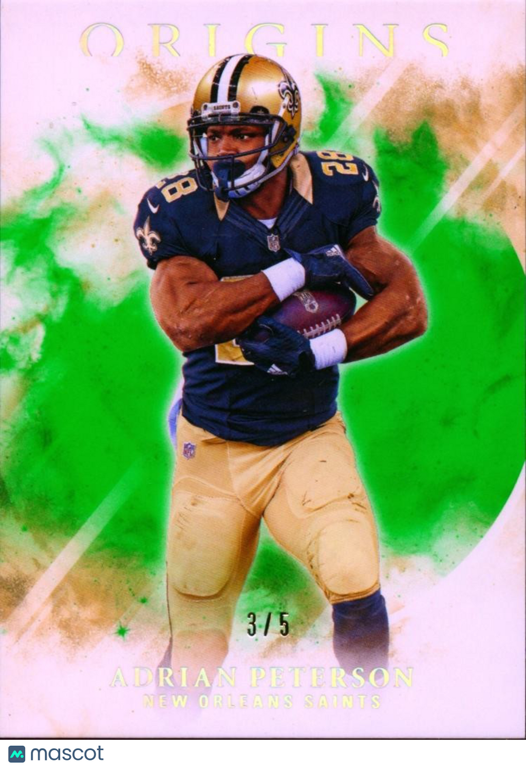 Adrian Peterson 2017 Origins Green SSP Shortprint New Orleans Saints 3/5