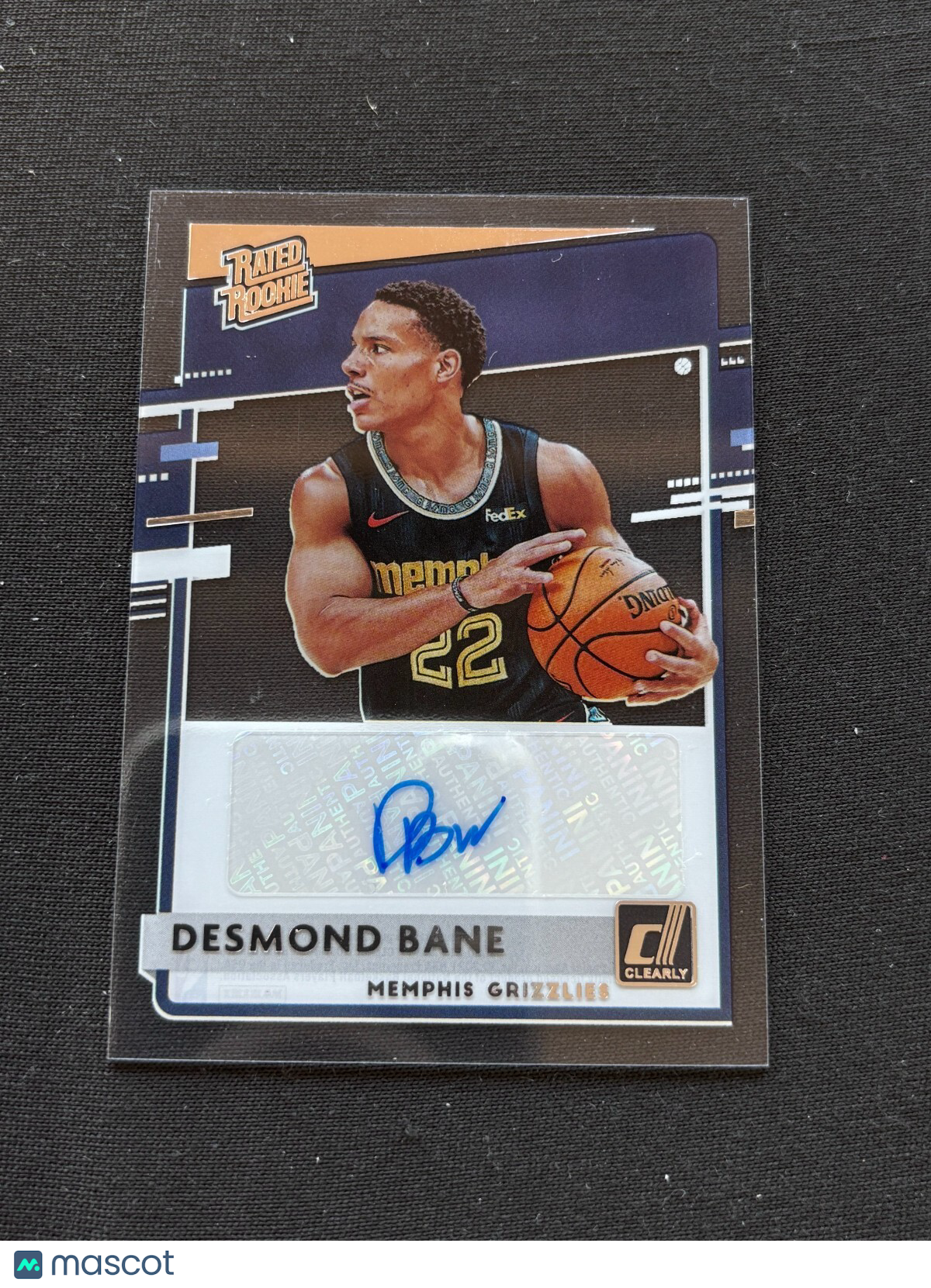 Desmond Bane 2020-21 Clearly Donruss Rated Rookie Auto Autograph RC Grizzlies
