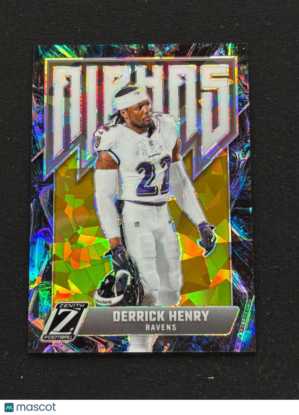 Derrick Henry 2024 Zenith Alphas GOLD Ice Prizm SSP CASE HIT Baltimore Ravens