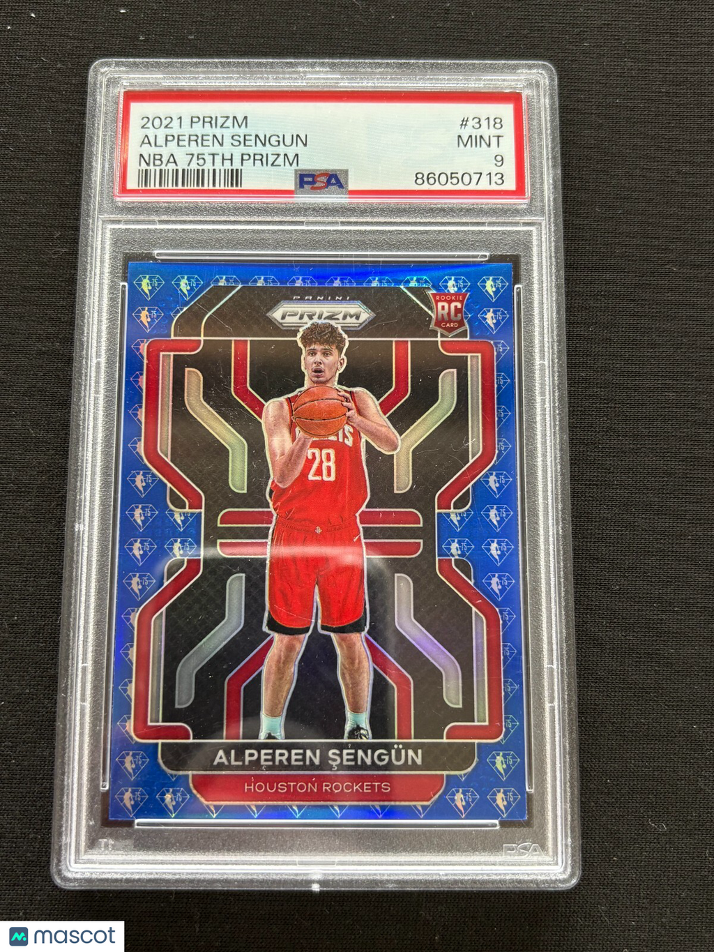 Alperen Sengun 2021-22 Prizm 75th Rookie RC Houston Rockets #318 PSA 9