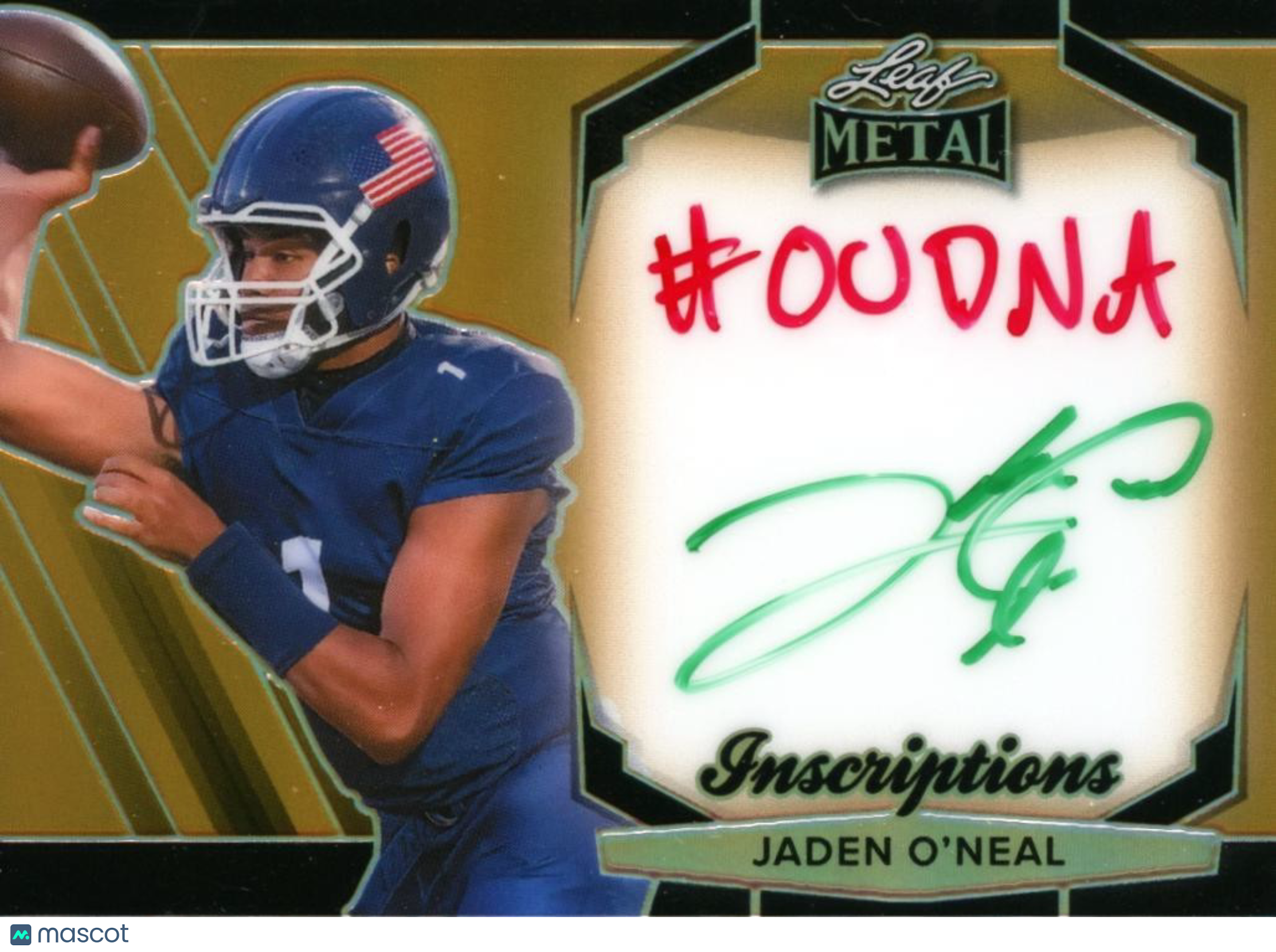 Jaden O'Neal 2024 Leaf Metal Inscriptions OU DNA Auto Autograph Sooners 55/100