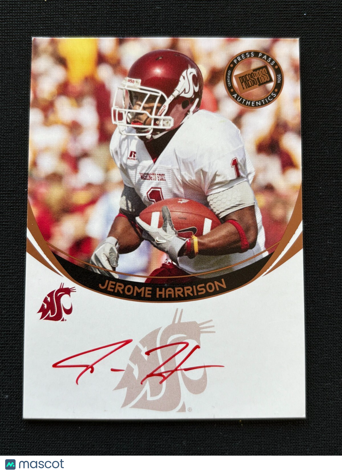 Jerome Harrison 2006 Press Pass Red Ink SSP Auto Autograph Washington St. PR /56