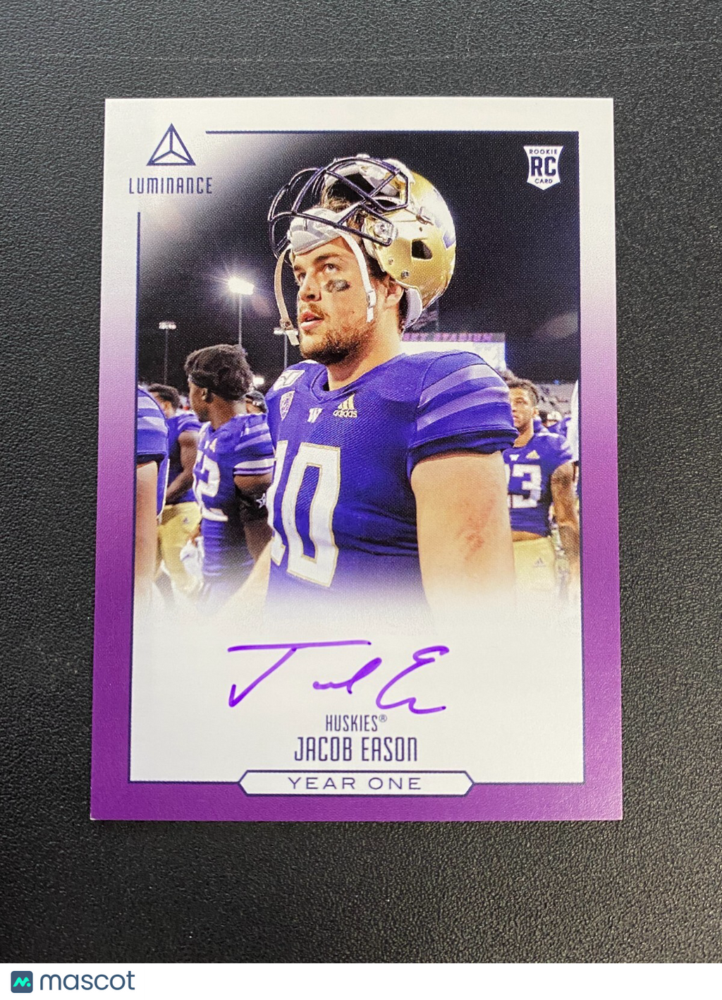 Jacob Eason 2020 Luminance Year One Purple Ink SSP RC Washington Huskies