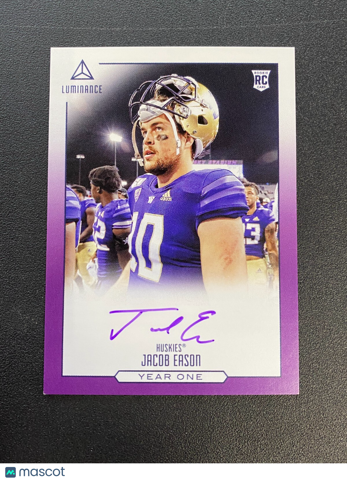 Jacob Eason 2020 Luminance Year One Purple Ink SSP RC Washington Huskies