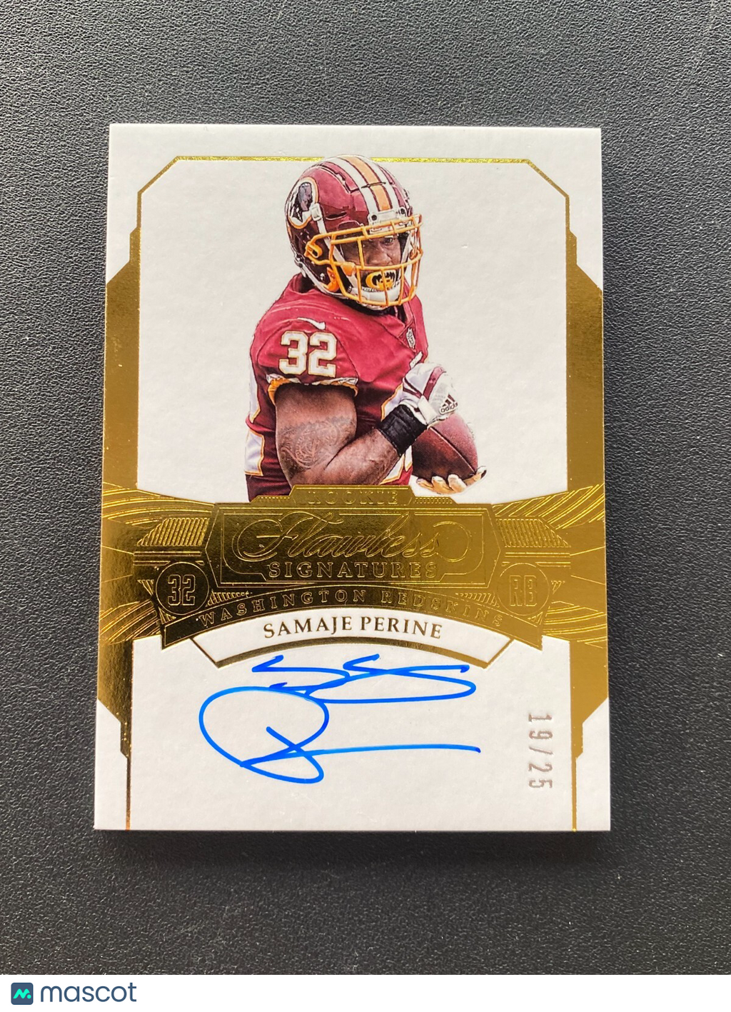 Samaje Perine 2017 Flawless Auto Autograph RC Gold Redskins OU Sooners 19/25