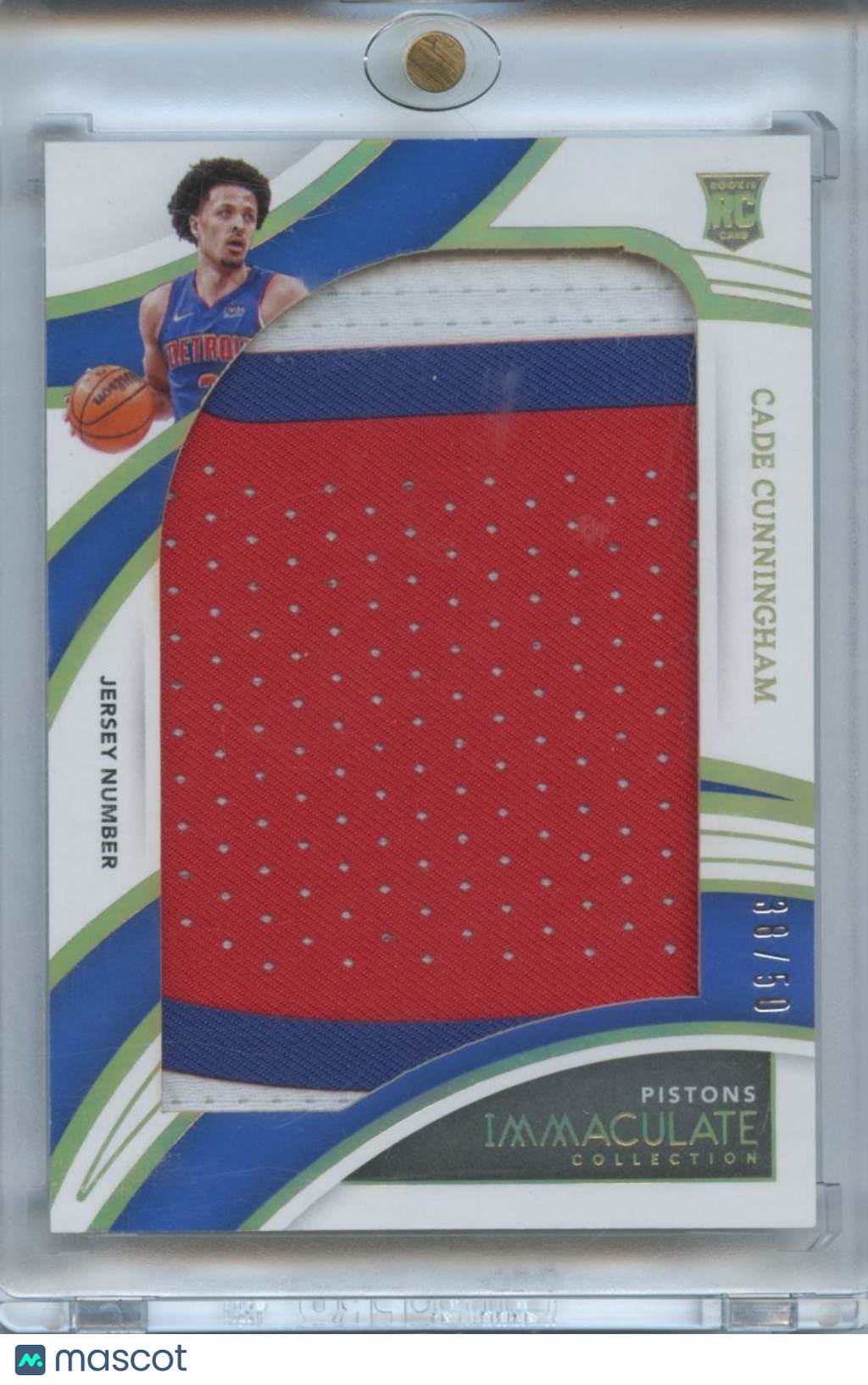 Cade Cunningham 2021-22 Immaculate Jersey Patch Rookie RC Detroit Pistons 36/50