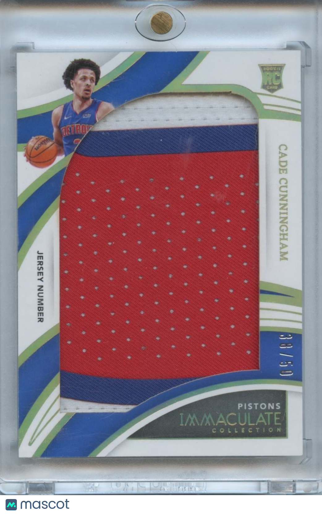 Cade Cunningham 2021-22 Immaculate Jersey Patch Rookie RC Detroit Pistons 36/50